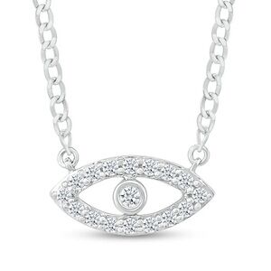 .50 Carats VS Lab Diamond Evil Eye Sterling Silver Necklace